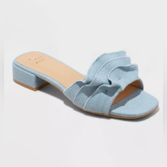 Lyta Raffia Ruffle Sandals w Memory Foam - A New Day - Picture 1 of 5